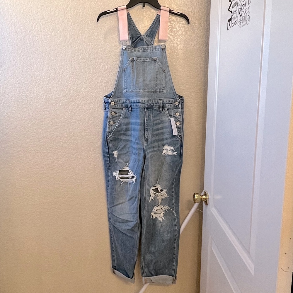 NWT American Eagle Outfitters stretch 90s boyfriend women’s overalls size small